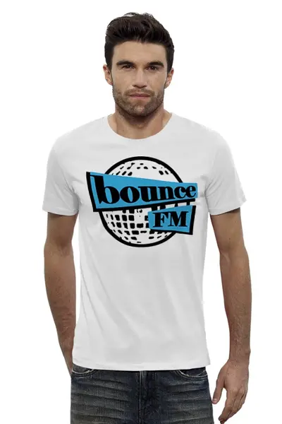 Заказать мужскую футболку в Москве. Футболка базовая Bounce FM от Илья  - готовые дизайны и нанесение принтов.