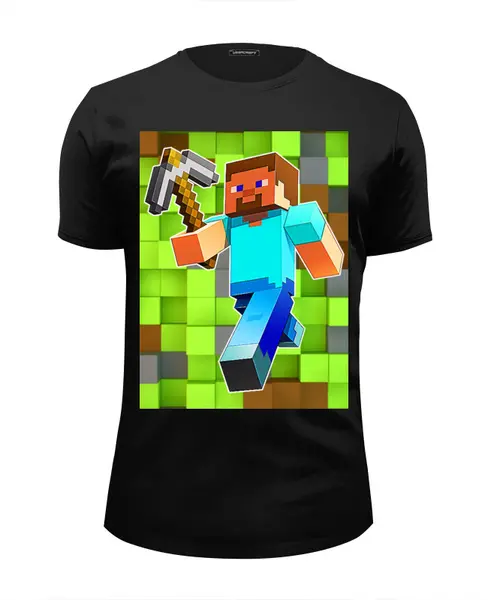 Заказать мужскую футболку в Москве. Футболка базовая Minecraft от balden - готовые дизайны и нанесение принтов.