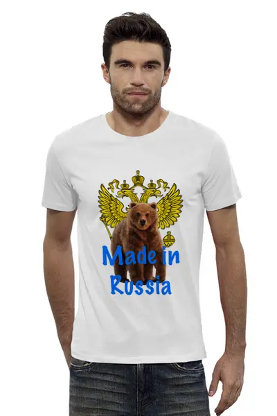Заказать мужскую футболку в Москве. Футболка базовая  Russia от ZVER  - готовые дизайны и нанесение принтов.