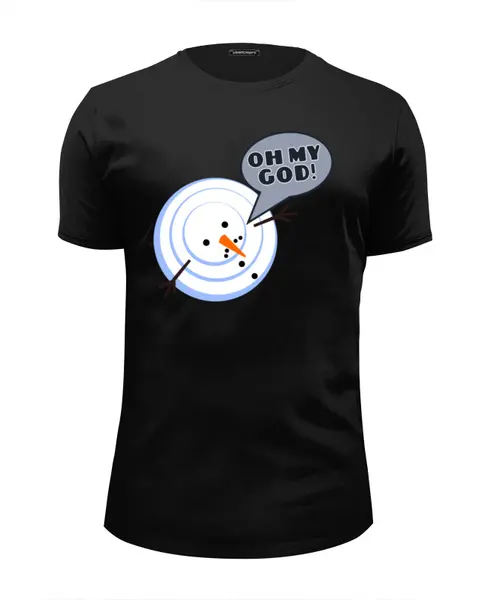 Заказать мужскую футболку в Москве. Футболка базовая Снеговик от gopotol - готовые дизайны и нанесение принтов.
