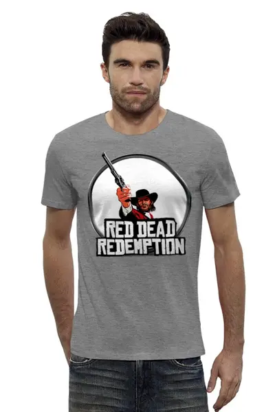 Заказать мужскую футболку в Москве. Футболка базовая Red Dead Redemtion game от Leichenwagen - готовые дизайны и нанесение принтов.