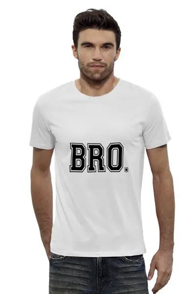 Заказать мужскую футболку в Москве. Футболка базовая BRO - для тех, кто "в теме" от gent777 - готовые дизайны и нанесение принтов.