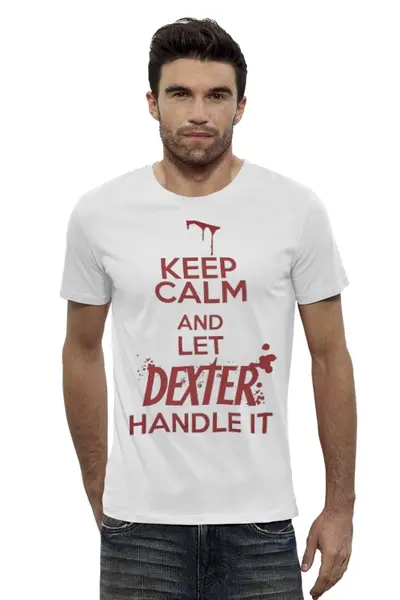 Заказать мужскую футболку в Москве. Футболка базовая Декстер от omegarad41 - готовые дизайны и нанесение принтов.
