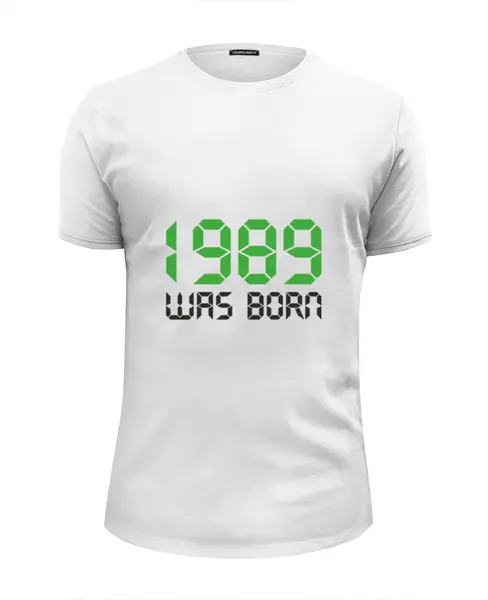 Заказать мужскую футболку в Москве. Футболка базовая 1989 год рождения от Djimas Leonki - готовые дизайны и нанесение принтов.