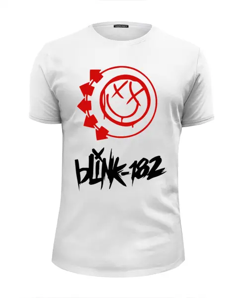 Заказать мужскую футболку в Москве. Футболка базовая blink-182 red logo от slider - готовые дизайны и нанесение принтов.