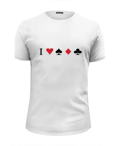 Заказать мужскую футболку в Москве. Футболка базовая I love poker от fol - готовые дизайны и нанесение принтов.