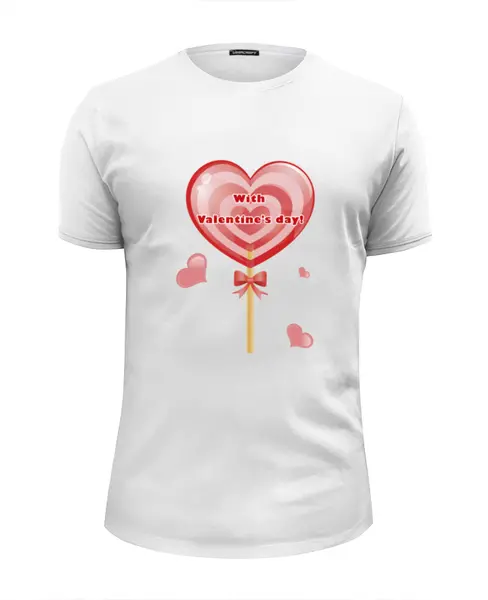 Заказать мужскую футболку в Москве. Футболка базовая "Happy Valentine's Day!" от Abstractiya - готовые дизайны и нанесение принтов.