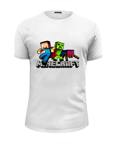 Заказать мужскую футболку в Москве. Футболка базовая Minecraft от Savara - готовые дизайны и нанесение принтов.