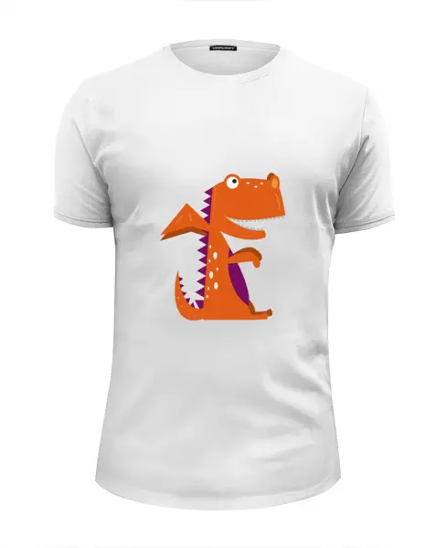 Заказать мужскую футболку в Москве. Футболка базовая Динозавр от Romanova - готовые дизайны и нанесение принтов.