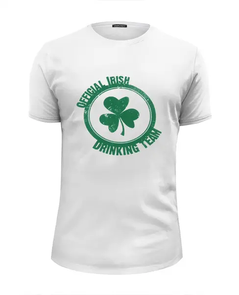 Заказать мужскую футболку в Москве. Футболка базовая Irish Drinking team от nekit31 - готовые дизайны и нанесение принтов.