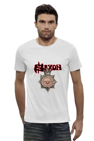 Заказать мужскую футболку в Москве. Футболка базовая Saxon от Fedor - готовые дизайны и нанесение принтов.
