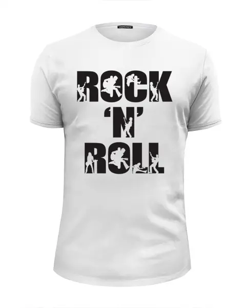 Заказать мужскую футболку в Москве. Футболка базовая Rock N Roll от Leichenwagen - готовые дизайны и нанесение принтов.