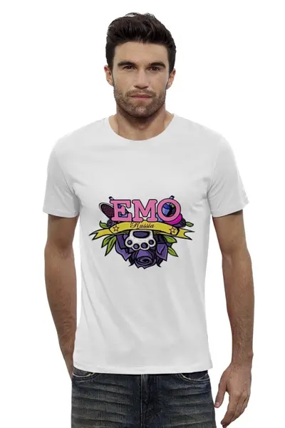 Заказать мужскую футболку в Москве. Футболка базовая emo №01 от monster66 - готовые дизайны и нанесение принтов.