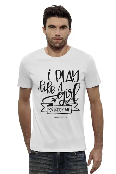 Заказать мужскую футболку в Москве. Футболка базовая Я играю как девчонка!  от CoolDesign - готовые дизайны и нанесение принтов.