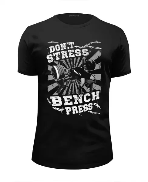 Заказать мужскую футболку в Москве. Футболка базовая Bench Press от Leichenwagen - готовые дизайны и нанесение принтов.