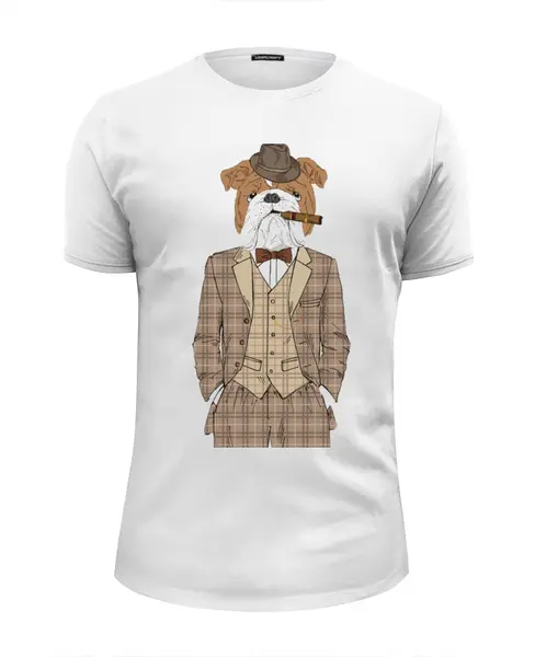 Заказать мужскую футболку в Москве. Футболка базовая Уважаемый пес от printshop - готовые дизайны и нанесение принтов.