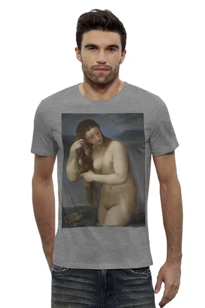Заказать мужскую футболку в Москве. Футболка базовая Titian - Venus Anadyomene от KinoArt - готовые дизайны и нанесение принтов.