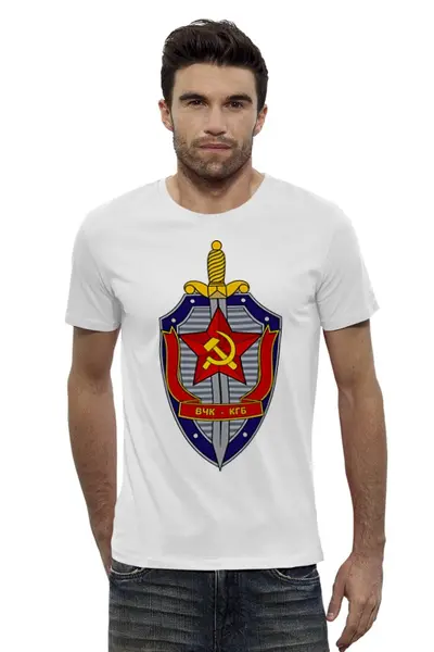 Заказать мужскую футболку в Москве. Футболка базовая КГБ  от Leichenwagen - готовые дизайны и нанесение принтов.