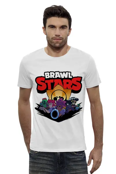 Заказать мужскую футболку в Москве. Футболка базовая BRAWL STARS от robus - готовые дизайны и нанесение принтов.