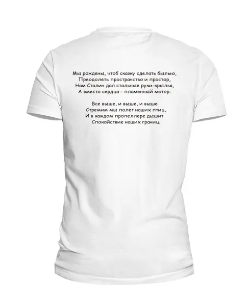 Заказать мужскую футболку в Москве. Футболка базовая Марш Сталинской Авиации от Виктор Гришин - готовые дизайны и нанесение принтов.