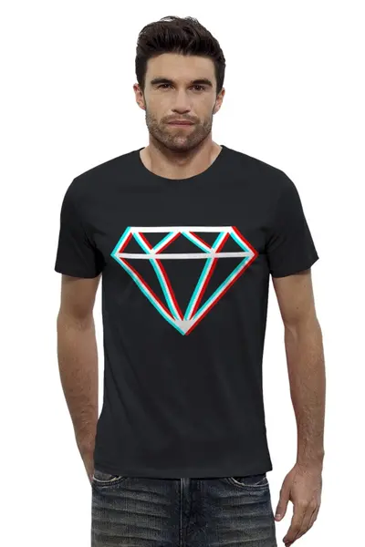 Заказать мужскую футболку в Москве. Футболка базовая Stereo Diamond от typoclothes - готовые дизайны и нанесение принтов.