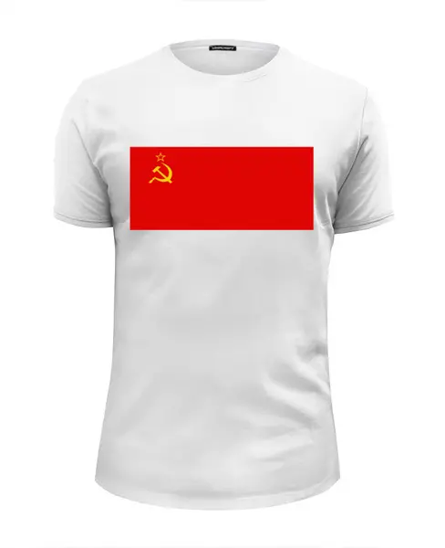Заказать мужскую футболку в Москве. Футболка базовая СССР - Флаг от dikiy_dim - готовые дизайны и нанесение принтов.