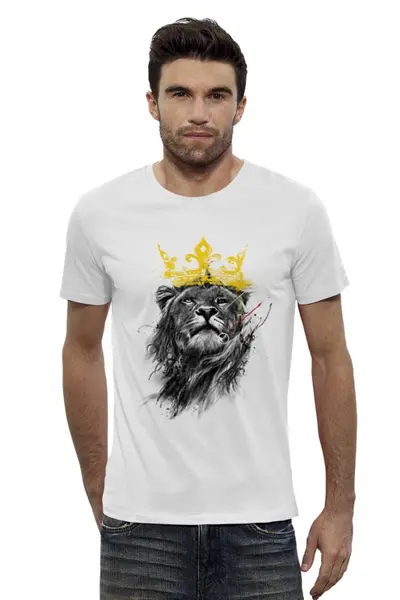 Заказать мужскую футболку в Москве. Футболка базовая Король Лев от printik - готовые дизайны и нанесение принтов.