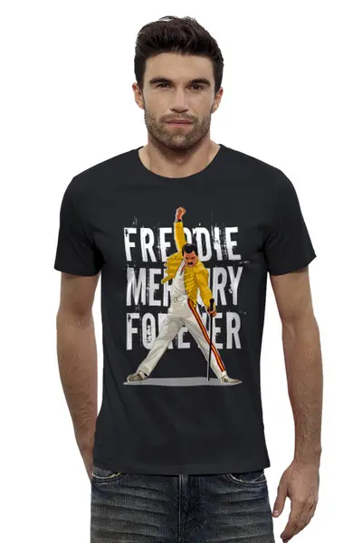 Заказать мужскую футболку в Москве. Футболка базовая ✪ Freddie Mercury ✪ от balden - готовые дизайны и нанесение принтов.