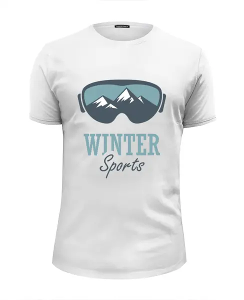 Заказать мужскую футболку в Москве. Футболка базовая Зимний Спорт (Winter Sport) от coolmag - готовые дизайны и нанесение принтов.