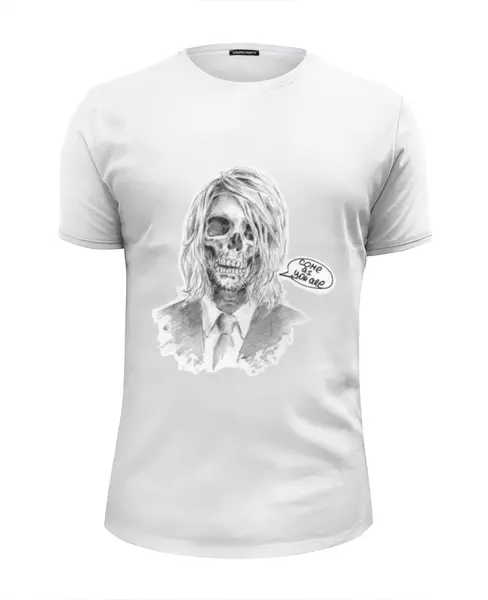 Заказать мужскую футболку в Москве. Футболка базовая Kurt Cobain от skinny - готовые дизайны и нанесение принтов.