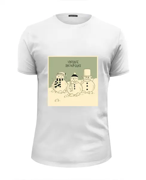Заказать мужскую футболку в Москве. Футболка базовая Снеговик от Polilog - готовые дизайны и нанесение принтов.