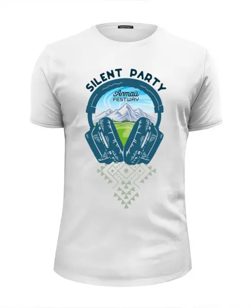 Заказать мужскую футболку в Москве. Футболка базовая Silent Party Altay от ganzgunner@mail.ru - готовые дизайны и нанесение принтов.