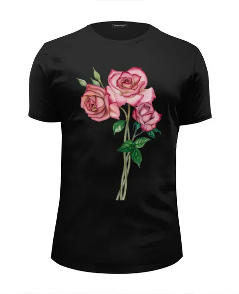 Заказать мужскую футболку в Москве. Футболка базовая розы от sleeping_ocean - готовые дизайны и нанесение принтов.