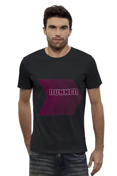 Заказать мужскую футболку в Москве. Футболка базовая RUNNER от Nalivaev - готовые дизайны и нанесение принтов.