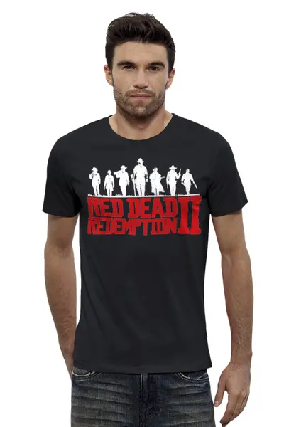 Заказать мужскую футболку в Москве. Футболка базовая Red Dead Redemption 2 от balden - готовые дизайны и нанесение принтов.