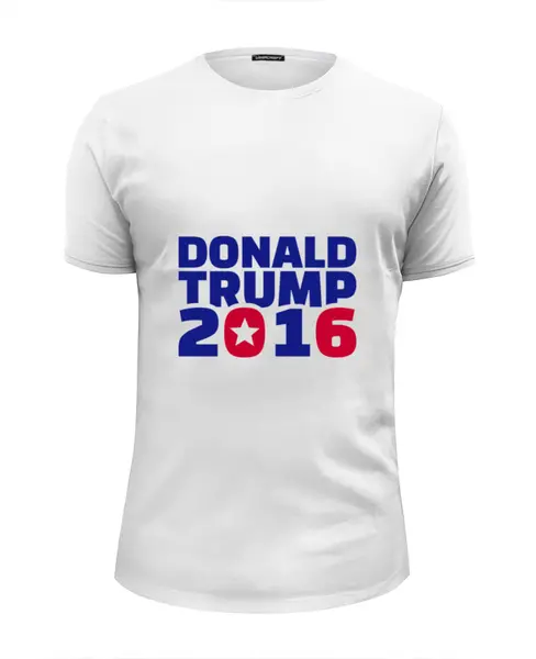 Заказать мужскую футболку в Москве. Футболка базовая Trump 2016 от skynatural - готовые дизайны и нанесение принтов.