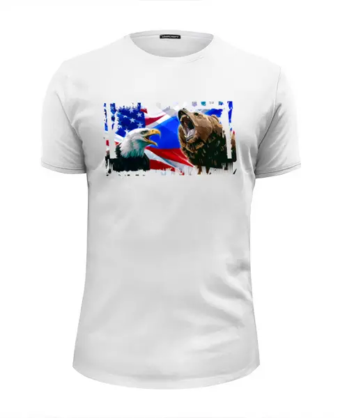 Заказать мужскую футболку в Москве. Футболка базовая ☆Russia vs United States☆ от balden - готовые дизайны и нанесение принтов.