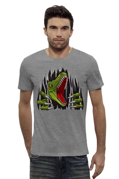 Заказать мужскую футболку в Москве. Футболка базовая Dino Raptor от balden - готовые дизайны и нанесение принтов.