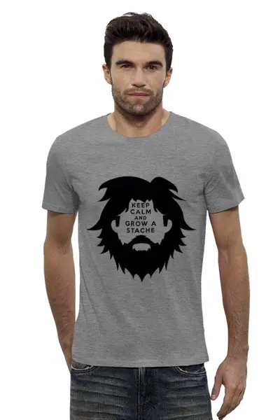 Заказать мужскую футболку в Москве. Футболка базовая Борода от Hop Shop - готовые дизайны и нанесение принтов.