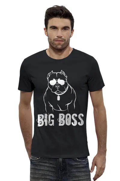 Заказать мужскую футболку в Москве. Футболка базовая Big boss от angelabelokopytova@gmail.com - готовые дизайны и нанесение принтов.