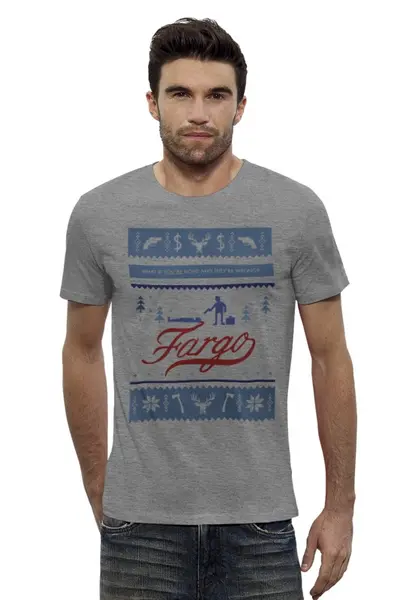 Заказать мужскую футболку в Москве. Футболка базовая Fargo (Фарго) от coolmag - готовые дизайны и нанесение принтов.