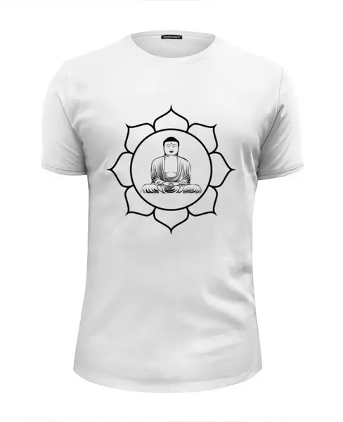 Заказать мужскую футболку в Москве. Футболка базовая Будда Медитация от MariYang  - готовые дизайны и нанесение принтов.