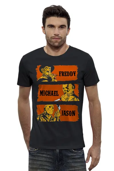 Заказать мужскую футболку в Москве. Футболка базовая Freddy, Michael, Jason от balden - готовые дизайны и нанесение принтов.