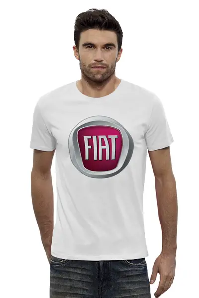 Заказать мужскую футболку в Москве. Футболка базовая FIAT  от DESIGNER   - готовые дизайны и нанесение принтов.