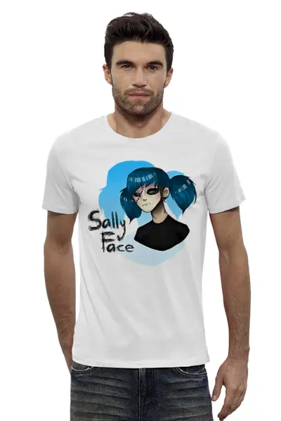 Заказать мужскую футболку в Москве. Футболка базовая Sally Face   от T-shirt print  - готовые дизайны и нанесение принтов.