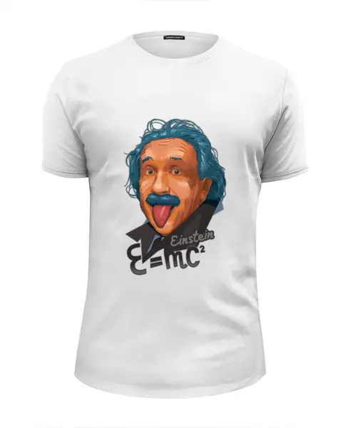Заказать мужскую футболку в Москве. Футболка базовая Эйнштейн от science - готовые дизайны и нанесение принтов.
