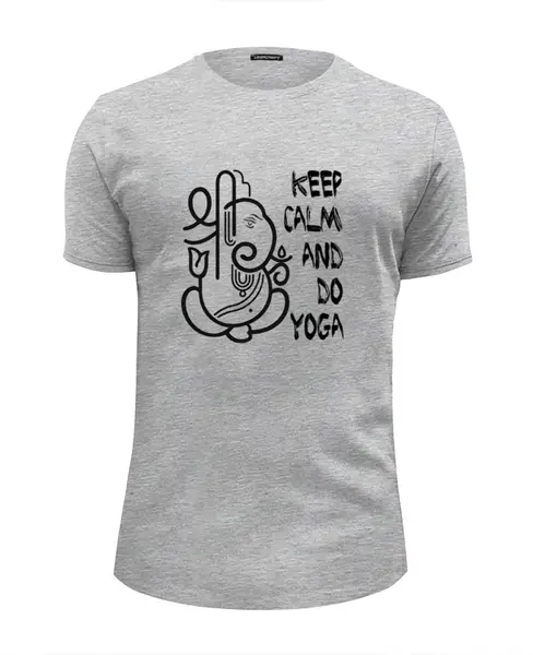 Заказать мужскую футболку в Москве. Футболка базовая Keep Calm & Do Yoga от Just kidding - готовые дизайны и нанесение принтов.