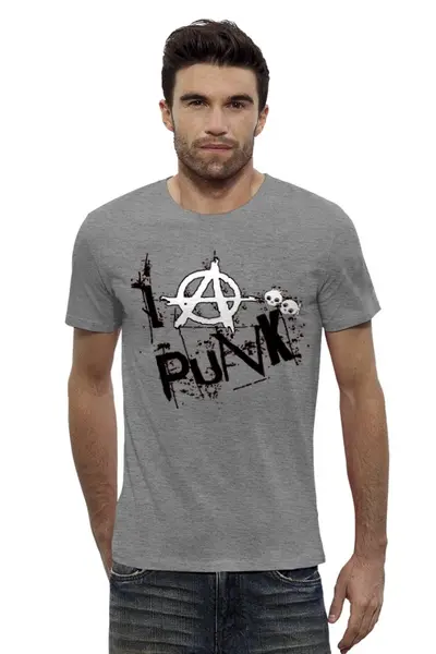 Заказать мужскую футболку в Москве. Футболка базовая Punks Not Dead от Leichenwagen - готовые дизайны и нанесение принтов.