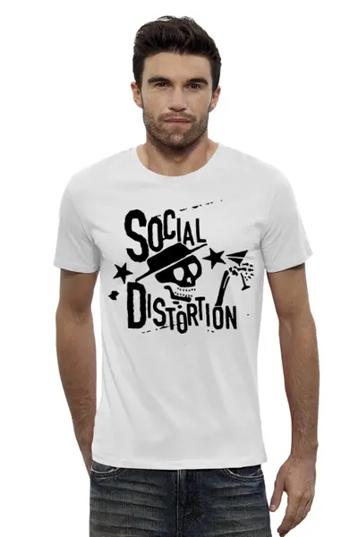 Заказать мужскую футболку в Москве. Футболка базовая Social Distortion от geekbox - готовые дизайны и нанесение принтов.