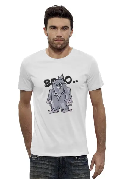 Заказать мужскую футболку в Москве. Футболка базовая Yeti BOOO от goroshek - готовые дизайны и нанесение принтов.